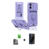 MARSİLYAN™- iPhone 16 Kılıf Vadi Form Prime - Siyah 3D Antistatik Hayalet Cam Ekran Koruyucu + Raze Metal Kamera Lens - SH