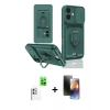 MARSİLYAN™- iPhone 16 Kılıf Vadi Form Prime - Siyah 3D Antistatik Mat Seramik Nano Ekran Koruyucu + Raze Metal Kamera Lens - BZ