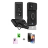 MARSİLYAN™- iPhone 16 Kılıf Vadi Form Prime - Siyah 3D Antistatik Mat Seramik Nano Ekran Koruyucu + Raze Metal Kamera Lens - PE