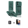 MARSİLYAN™- iPhone 16 Kılıf Vadi Form Prime - Siyah 3D Antistatik Mat Seramik Nano Ekran Koruyucu + PVD Metal Kamera Lens - PE