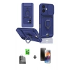MARSİLYAN™- iPhone 16 Kılıf Vadi Form Prime - Siyah 3D Antistatik Mat Seramik Nano Ekran Koruyucu + Raze Metal Kamera Lens - SH