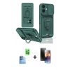 MARSİLYAN™- iPhone 16 Kılıf Vadi Form Prime - Siyah 3D Antistatik Mat Seramik Nano Ekran Koruyucu + Raze Metal Kamera Lens - LT