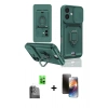 MARSİLYAN™- iPhone 16 Kılıf Vadi Form Prime - Siyah 3D Antistatik Mat Seramik Nano Ekran Koruyucu + Raze Metal Kamera Lens - SH