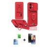 MARSİLYAN™- iPhone 16 Kılıf Vadi Form Prime - Siyah 3D Antistatik Mat Seramik Nano Ekran Koruyucu + Raze Metal Kamera Lens - LT