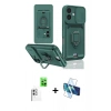 MARSİLYAN™- iPhone 16 Kılıf Vadi Form Prime - Siyah 3D Antistatik Seramik Nano Ekran Koruyucu + Raze Metal Kamera Lens - BZ