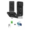 MARSİLYAN™- iPhone 16 Kılıf Vadi Form Prime - Siyah 3D Antistatik Seramik Nano Ekran Koruyucu + Raze Metal Kamera Lens - BZ