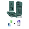 MARSİLYAN™- iPhone 16 Kılıf Vadi Form Prime - Siyah Bilvis 5in1 3D Magic Cam Ekran Koruyucu + Raze Metal Kamera Lens - LT