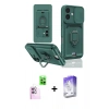 MARSİLYAN™- iPhone 16 Kılıf Vadi Form Prime - Siyah Bilvis 5in1 3D Magic Cam Ekran Koruyucu + Pembe Raze Metal Kamera Lens
