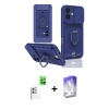 MARSİLYAN™- iPhone 16 Kılıf Vadi Form Prime - Siyah Bilvis 5in1 3D Magic Cam Ekran Koruyucu + Raze Metal Kamera Lens - BZ