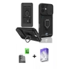 MARSİLYAN™- iPhone 16 Kılıf Vadi Form Prime - Siyah Bilvis 5in1 3D Magic Cam Ekran Koruyucu + Raze Metal Kamera Lens - SH