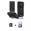 MARSİLYAN™- iPhone 16 Kılıf Vadi Form Prime - Siyah Bilvis 5in1 5D Magic Hayalet Cam Ekran Koruyucu + PVD Metal Kamera Lens - PE