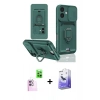 MARSİLYAN™- iPhone 16 Kılıf Vadi Form Prime - Siyah Bilvis 5in1 5D Magic Hayalet Cam Ekran Koruyucu + Raze Metal Kamera Lens - PE