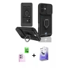 MARSİLYAN™- iPhone 16 Kılıf Vadi Form Prime - Siyah Bilvis 5in1 5D Magic Hayalet Cam Ekran Koruyucu + Raze Metal Kamera Lens - PE