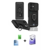 MARSİLYAN™- iPhone 16 Kılıf Vadi Form Prime - Siyah Bilvis 5in1 5D Magic Hayalet Cam Ekran Koruyucu + Raze Metal Kamera Lens - LT