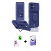 MARSİLYAN™- iPhone 16 Kılıf Vadi Form Prime - Siyah Bilvis 5in1 5D Magic Hayalet Cam Ekran Koruyucu + Raze Metal Kamera Lens - PE