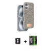MARSİLYAN™- iPhone 16 Kılıf Vadi Klasik Serisi - Şeffaf 360 Full Body Arka Koruyucu + PVD Metal Kamera Lens - PE