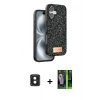 MARSİLYAN™- iPhone 16 Kılıf Vadi Klasik Serisi - Şeffaf 360 Full Body Arka Koruyucu + PVD Metal Kamera Lens - PE