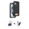 MARSİLYAN™- iPhone 16 Kılıf Vadi Klasik Serisi - Şeffaf Pasifik Cam Ekran Koruyucu + Bilvis Titan Kamera Lens - PE