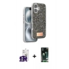 MARSİLYAN™- iPhone 16 Kılıf Vadi Klasik Serisi - Siyah 360 Mat Full Body Arka Koruyucu + Bilvis Titan Kamera Lens - YL