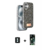 MARSİLYAN™- iPhone 16 Kılıf Vadi Klasik Serisi - Siyah 360 Mat Full Body Arka Koruyucu + PVD Metal Kamera Lens - YL