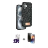 MARSİLYAN™- iPhone 16 Kılıf Vadi Klasik Serisi - Siyah 3D Antistatik Mat Seramik Nano Ekran Koruyucu + Bilvis Titan Kamera Lens - YL