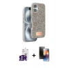 MARSİLYAN™- iPhone 16 Kılıf Vadi Klasik Serisi - Siyah 3D Antistatik Mat Seramik Nano Ekran Koruyucu + Bilvis Titan Kamera Lens - YL