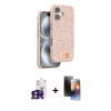 MARSİLYAN™- iPhone 16 Kılıf Vadi Klasik Serisi - Siyah 3D Antistatik Mat Seramik Nano Ekran Koruyucu + Bilvis Titan Kamera Lens - YL