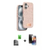 MARSİLYAN™- iPhone 16 Kılıf Vadi Klasik Serisi - Siyah 3D Antistatik Mat Seramik Nano Ekran Koruyucu + Raze Metal Kamera Lens - SH