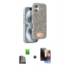 MARSİLYAN™- iPhone 16 Kılıf Vadi Klasik Serisi - Siyah 3D Antistatik Mat Seramik Nano Ekran Koruyucu + Raze Metal Kamera Lens - SH