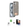 MARSİLYAN™- iPhone 16 Kılıf Vadi Klasik Serisi - Siyah 3D Antistatik Mat Seramik Nano Ekran Koruyucu + Raze Metal Kamera Lens - BZ