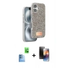 MARSİLYAN™- iPhone 16 Kılıf Vadi Klasik Serisi - Siyah 3D Antistatik Mat Seramik Nano Ekran Koruyucu + Raze Metal Kamera Lens - LT