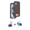 MARSİLYAN™- iPhone 16 Kılıf Vadi Klasik Serisi - Siyah 3D Antistatik Seramik Nano Ekran Koruyucu + Bilvis Titan Kamera Lens - SH