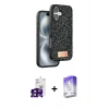 MARSİLYAN™- iPhone 16 Kılıf Vadi Klasik Serisi - Siyah Bilvis 5in1 3D Magic Cam Ekran Koruyucu + Bilvis Titan Kamera Lens - SH