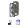 MARSİLYAN™- iPhone 16 Kılıf Vadi Klasik Serisi - Siyah Bilvis 5in1 3D Magic Cam Ekran Koruyucu + Bilvis Titan Kamera Lens - SH