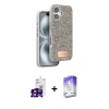 MARSİLYAN™- iPhone 16 Kılıf Vadi Klasik Serisi - Siyah Bilvis 5in1 3D Magic Cam Ekran Koruyucu + Bilvis Titan Kamera Lens - SH