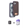 MARSİLYAN™- iPhone 16 Kılıf Vadi Klasik Serisi - Siyah Bilvis 5in1 3D Magic Cam Ekran Koruyucu + PVD Metal Kamera Lens - PE