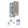 MARSİLYAN™- iPhone 16 Kılıf Vadi Klasik Serisi - Siyah Bilvis 5in1 3D Magic Cam Ekran Koruyucu + Raze Metal Kamera Lens - PE