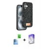 MARSİLYAN™- iPhone 16 Kılıf Vadi Klasik Serisi - Siyah Bilvis 5in1 3D Magic Cam Ekran Koruyucu + Raze Metal Kamera Lens - LT