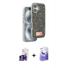 MARSİLYAN™- iPhone 16 Kılıf Vadi Klasik Serisi - Siyah Bilvis 5in1 5D Magic Hayalet Cam Ekran Koruyucu + Bilvis Titan Kamera Lens - YL