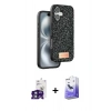MARSİLYAN™- iPhone 16 Kılıf Vadi Klasik Serisi - Siyah Bilvis 5in1 5D Magic Hayalet Cam Ekran Koruyucu + Bilvis Titan Kamera Lens - YL