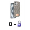 MARSİLYAN™- iPhone 16 Kılıf Vadi Klasik Serisi - Siyah Bilvis 5in1 5D Magic Hayalet Cam Ekran Koruyucu + PVD Metal Kamera Lens - YL