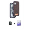 MARSİLYAN™- iPhone 16 Kılıf Vadi Klasik Serisi - Siyah Bilvis 5in1 5D Magic Hayalet Cam Ekran Koruyucu + PVD Metal Kamera Lens - YL