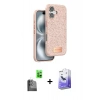 MARSİLYAN™- iPhone 16 Kılıf Vadi Klasik Serisi - Siyah Bilvis 5in1 5D Magic Hayalet Cam Ekran Koruyucu + Raze Metal Kamera Lens - SH