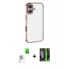 MARSİLYAN™- iPhone 16 Kılıf Vadi Minimal - Şeffaf 360 Full Body Arka Koruyucu + Raze Metal Kamera Lens - BZ