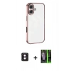 MARSİLYAN™- iPhone 16 Kılıf Vadi Minimal - Şeffaf 360 Full Body Arka Koruyucu + PVD Metal Kamera Lens - PE