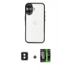 MARSİLYAN™- iPhone 16 Kılıf Vadi Minimal - Şeffaf 360 Full Body Arka Koruyucu + PVD Metal Kamera Lens - PE