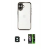 MARSİLYAN™- iPhone 16 Kılıf Vadi Minimal - Şeffaf 360 Full Body Arka Koruyucu + PVD Metal Kamera Lens - YL
