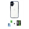 MARSİLYAN™- iPhone 16 Kılıf Vadi Minimal - Şeffaf 360 Full Body Arka Koruyucu + Raze Metal Kamera Lens - LT