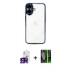 MARSİLYAN™- iPhone 16 Kılıf Vadi Minimal - Şeffaf 360 Full Body Arka Koruyucu + Bilvis Titan Kamera Lens - SH