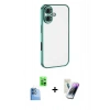 MARSİLYAN™- iPhone 16 Kılıf Vadi Minimal - Şeffaf Pasifik Cam Ekran Koruyucu + Raze Metal Kamera Lens - LT